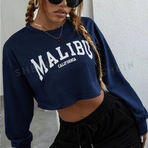 Blue Malibu crop top